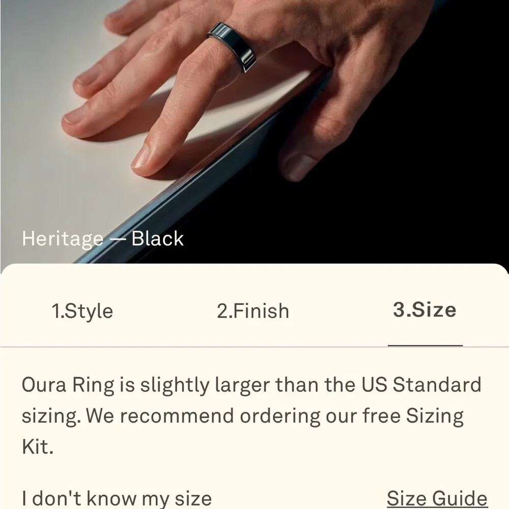 Oura Black Ring Wearable with Smart Features